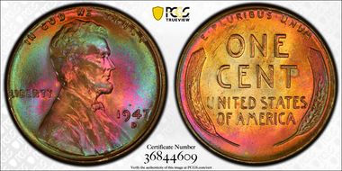 1947-D 1C MS66RB