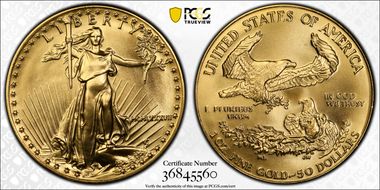 1987 $50 Gold Eagle MS70