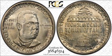 1947-D 50C Booker T. Washington MS67