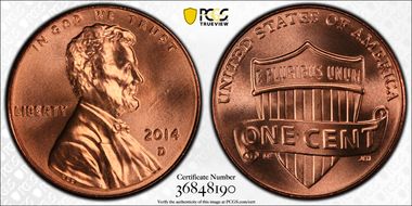 2014-D 1C Shield MS69RD