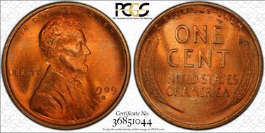 1909-S 1C Lincoln MS66+ RD
