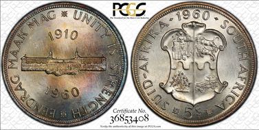1960 5 Shil 50th Anniversary SA Union PL65