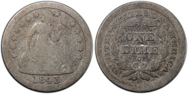 1843-O 10C S.S. Central America #2 (with Pinch) G4