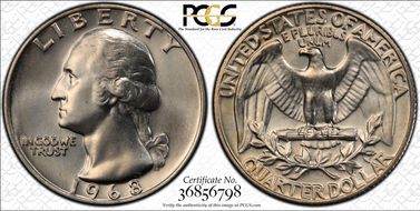 1968 25C MS68