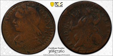 1787 CT 1/2P Arrows at Date, Miller 14-H VF30BN