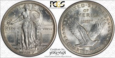 1917 25C Type 1 MS64FH