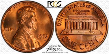 1972 1C Doubled Die Obverse MS66RD