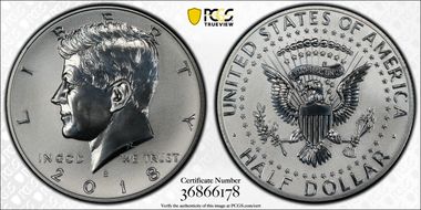 2018-S 50C Reverse Proof Silver 50th Anniversary Set First Strike PR70