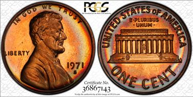1971-S 1C PR67RB