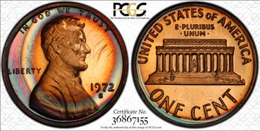 1972-S 1C PR66RB