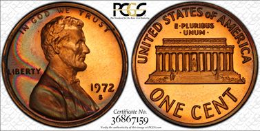 1972-S 1C PR67RB