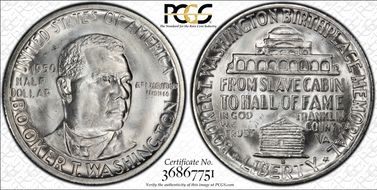 1950-S 50C Booker T. Washington MS66