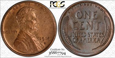 1914-S 1C MS64RB