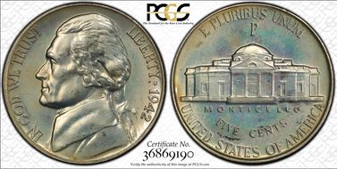 1942-P 5C Silver PR66