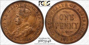 1920 .//.  1D Dot above & below MS63RB