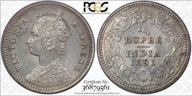 1891-C 1/4 Rup SW-6.301 MS62