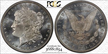 1887-O $1 MS64+ PL