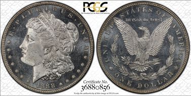 1888 $1 MS64+ DMPL