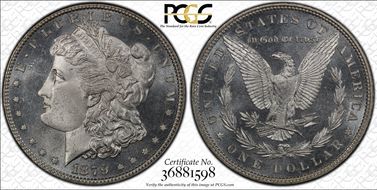 1879 $1 MS65PL