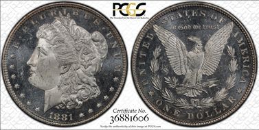 1881 $1 MS63DMPL