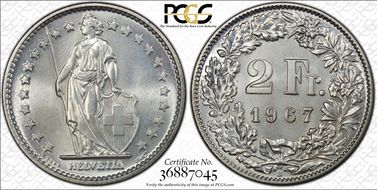 1967 B 2 Fr MS66