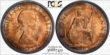 1967 1D S-4157 MS64RD