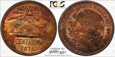 1974-Mo 20C Bronze MS64RB