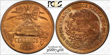 1974-Mo 20C Bronze MS66RD