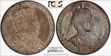 1902 Medal Eimer-1871a BHM-3737 Coronation Matte Ag SP64