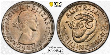 1954(m) Shil KM-53  Ag MS65+