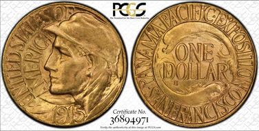 1915-S G$1 Panama-Pacific MS65