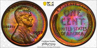 1957-D 1C MS64RB