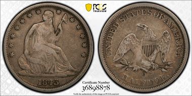 1843-O 50C WB-8 Large O VF25