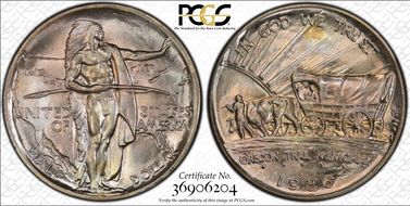 1936 50C Oregon MS66+ 