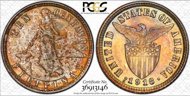 1918-S 10C MS64