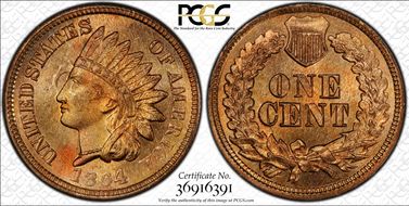1864 1C Bronze MS66RD