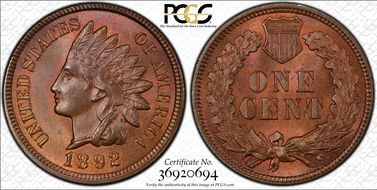 1892 1C MS65RB