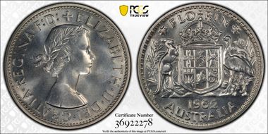 1962(m) Florin KM-60  Ag MS66