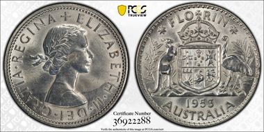 1953(m) Florin Large Reverse Denticles N1