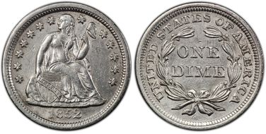 1852 10C S.S. Central America #2 (with Pinch) AU53