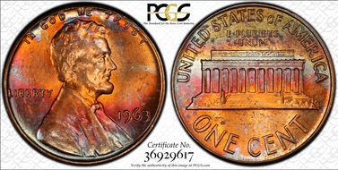 1963 1C MS64RB