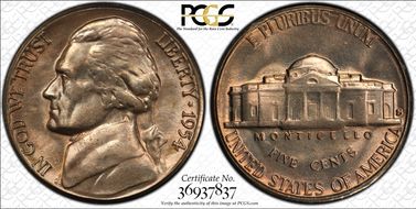 1954-S 5C DDR FS-801 MS65