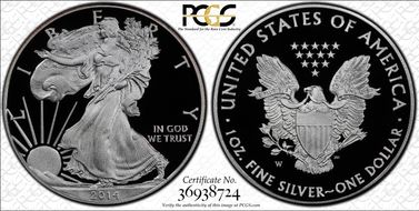 2014-W $1 Silver Eagle PR70DCAM