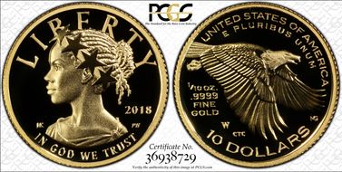 2018-W $10 Gold Eagle PR69DCAM