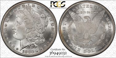 1880-CC $1 VAM 7 8/7 Rev of 78 MS66+