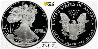1987-S $1 Silver Eagle PR70DCAM