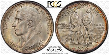 1936-D 50C Boone MS66