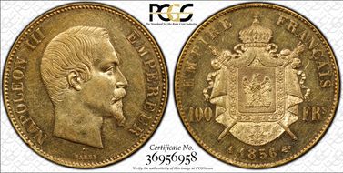 1856-A 100 Fr Gad-1135 F-550 AU55