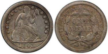 1843 10C S.S. Central America #2 (with Pinch) VF20