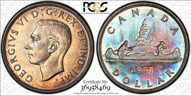 1947 S$1 Pointed 7 AU55